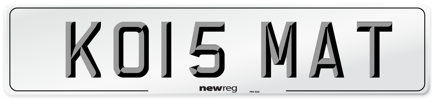 KO15 MAT Number Plate from New Reg